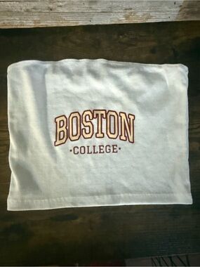 Boston College White Tube Top with Maroon Logo